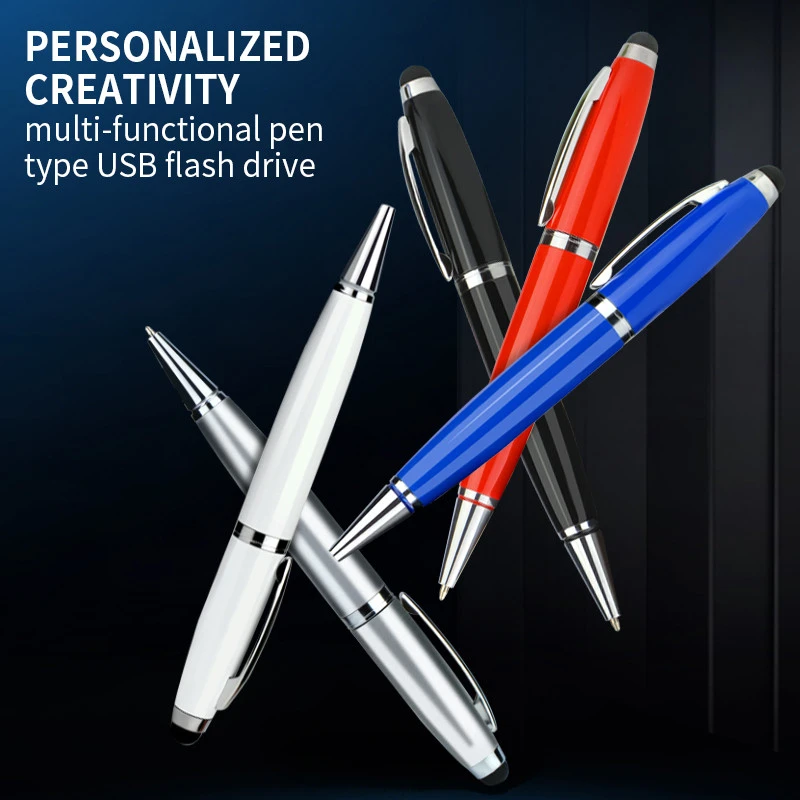 customized logo High quality perfect gifts metal  pen business corporate gift USB pen ballpoint pendrive usb flash drive