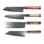 Customized Logo Kitchen Knives Accessories Stabilized Wood Cutlery Knife VG10 8 Inch Damascus Chef Knife