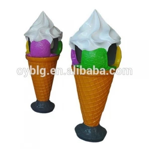 decorative ice cream cone fiberglass trash bins