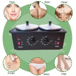 Depilatory Wax Machine Black Double Wax Heater Electric Wax Warm Dual Paraffin Pot Hair Removal Tool Hand Feet Epilator Salon