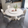 dining room furniture marble mesa de comedor 8 seater round dining table set Home table a manger complet de Concrete mesa jantar