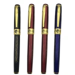 Distressed Ancient Metal Vintage bronze barrel luxury embossed fountain roller pen for gift