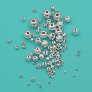 DIY Jewelry Accessory Sterling Silver Round Ball Beads For Bracelet