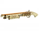DIY Wooden crafts jigsaw puzzles gun Rubber Band Machine Gun Toy 3D Puzzle Model with Safe Bullet for children and kids toy