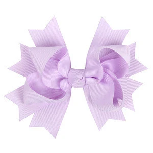 Double Bubble Bowknot Hairpin,Solid Color Kids Girl Ribbon Hair Bow Clip, Children High Quality Hairgrips