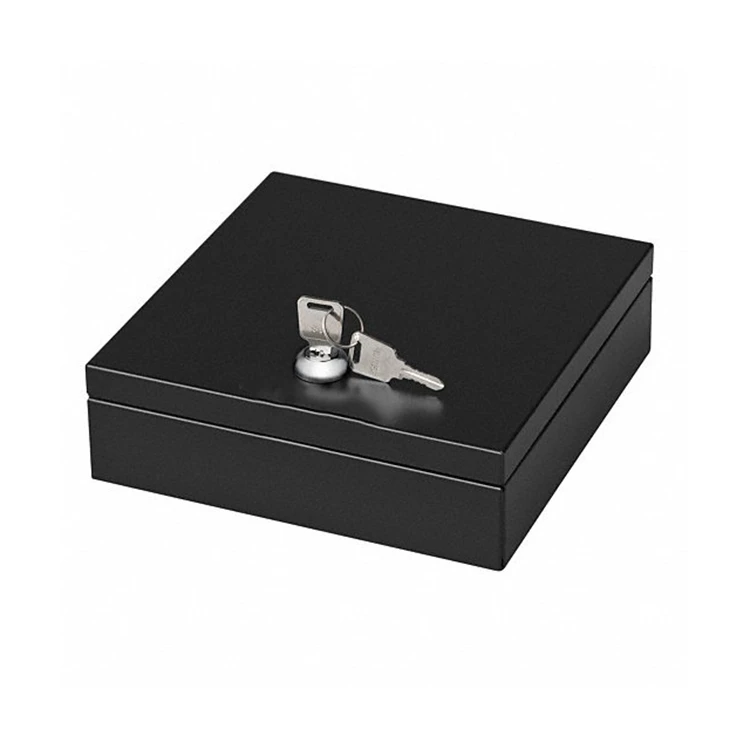 Drawer Safe, Steel, Key Lock, Black cash box