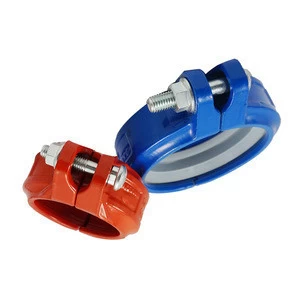 ductile iron Grooved Pipe Fittings price dn25-dn600 red epoxy ductile iron rigid/flexible coupling
