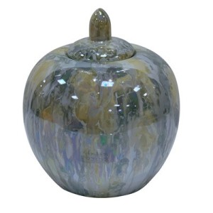Electroplated Shell Texture Porcelain Lidded Apple Jars