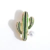 Elegant Coloured drawing brooches pins pearls rhinestone safety pin plant cactus brooch women men jewelry