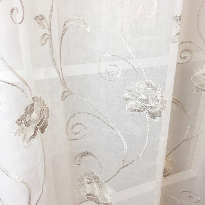 embroidered net  curtain fabric