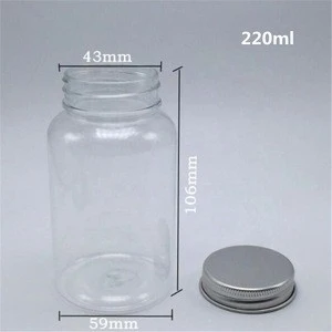 Empty plastic pill transparent container medicine drug vitamin capsule supplements plastic PET bottle 500ml 300ml 250ml 10oz