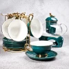 European Bone China Small Luxury Gold-plated Coffee Cup Tea Porcelain Set Ceramic Home Afternoon Tea Cup Saucer Sets