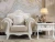 Import European-style fabric sofa living room combination 123 simple European solid wood carved disassembly and washing furniture from China