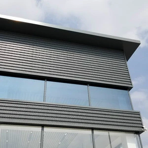 Exterior Perforated Aluminum Waved Panel Curtain Walls Corrugated Facade
