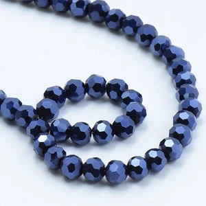 Faceted crystal blue hamtite glass beads for headband
