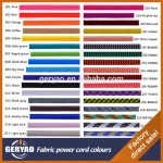 Factory direct sale red textile fabric power cord, textile woven power cord