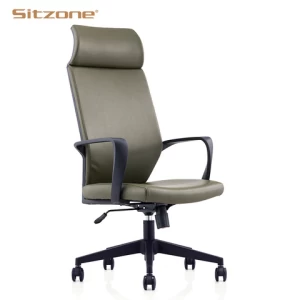 Factory Price Adjustable Executive High Back Armchairs PU Leather Swivel Home Desk Office Chairs