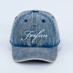 Factory Price Distressed Denim Washed Jeans Man Baseball Hats With Custom Logo