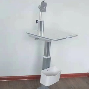 Factory Price Mobile Medical Tablet Cart Doctor Cart Computer Laptop Trolley with Aluminium Body