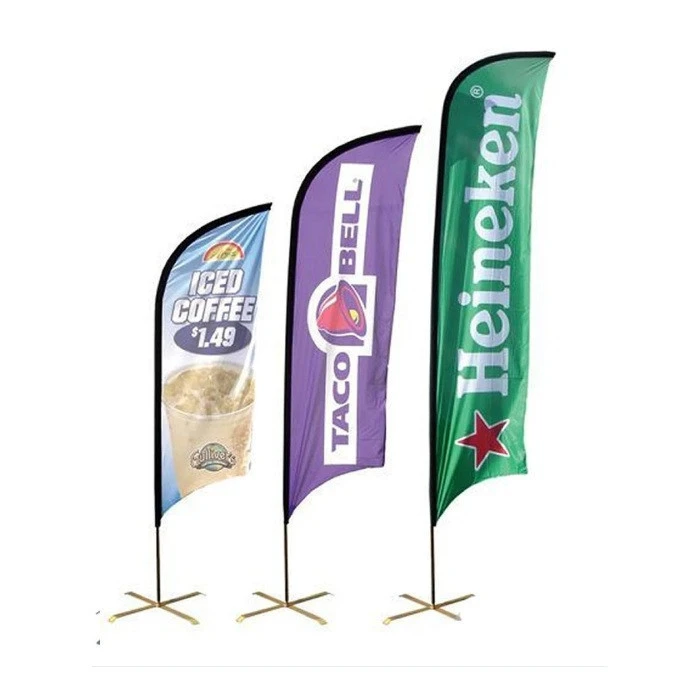 Factory Supply Cheap Price Feather and Teardrop Beach Flags Promotion Advertising Flags Banners