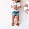 Factory supply low price custom distressed denim short baby pants & shorts