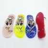 factory supply simmi cartoon pattern summer ladies flat shoes transparent jelly slippers