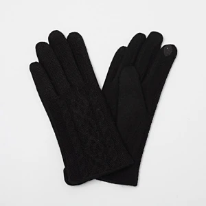 Factory Wholesale Ladies Winter Warm Gloves Classic Solid Color Wool Polyester Knitted Gloves