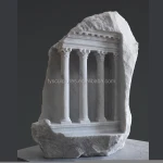 Famous decorative hand carved architectural stone column sculpture by Matthew Simmonds designed