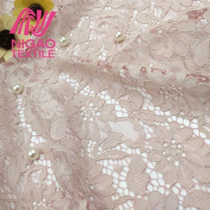 Fancy design high quality nylon swiss voile lace fabric for elegant dress
