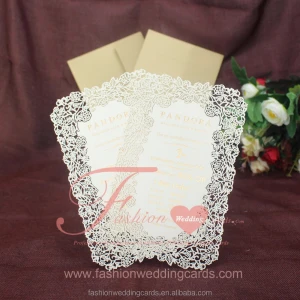 Fancy hot foil laser cut wedding invitation cards models
