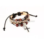Fashion Accessories Wholesale Cross Bracelets Leather Bracelets for men