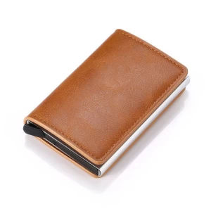 Fashion Carbon Fiber Card Holder Aluminum Slim Short Card Holder RFID Blocking Credit Card Wallet