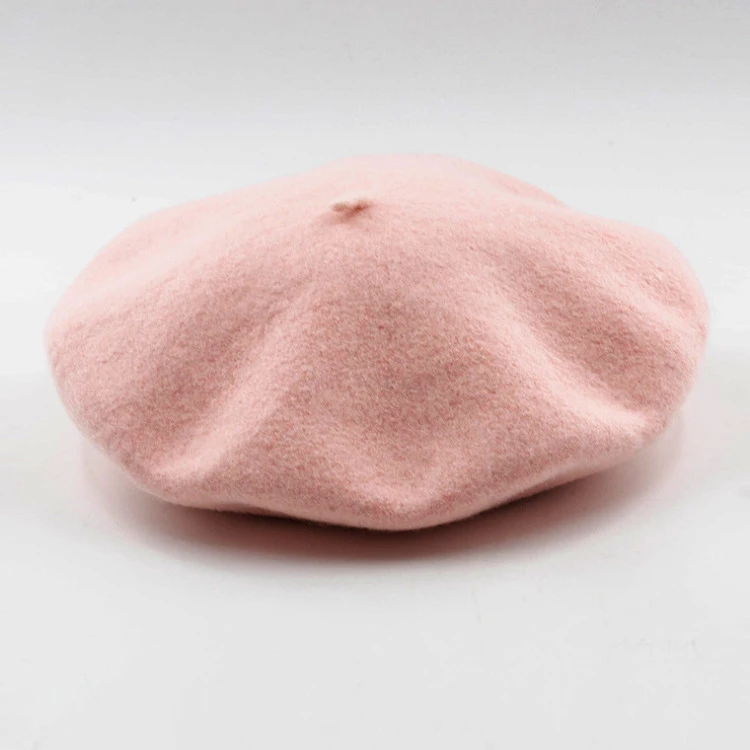 Fashion OEM ODM Custom french Wool beret For Sale Wholesale Custom Solid Color Winter Beret Cap Beret Hat For Woman