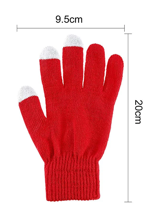 Fashion Warm 3 Fingers Acrylic Sensor Texting touchscreen Winter Glove Thermal Touch Screen  Mittens for Cell Phone