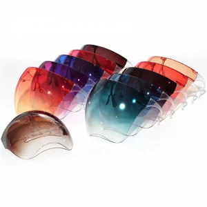 fashionable anti fog plastic transparent protective face shields tinted color face shields face screen shield glasses