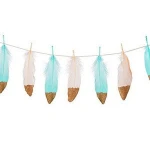 Feather Garland for Bohemian Teepee Baby Shower Party tea party supplies boho decor Xmas Tree Decor rustic wedding decorations