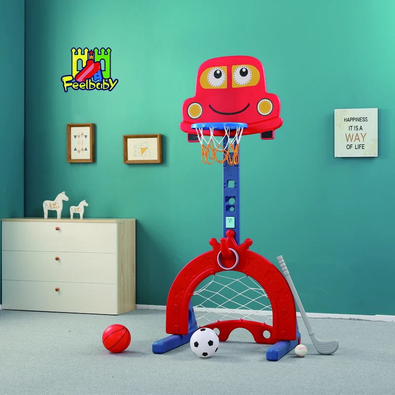 Feelbaby plastic indoor baby mini toy basketball hoop and stand