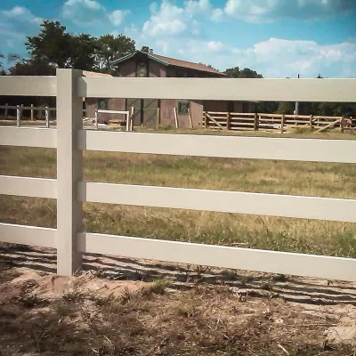 Fencemaster Quality 4 Rail PVC Fencing, Vinyl Horse Fencing, Plastic Ranch Fencing, Post and Rail Fencing