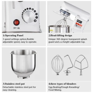 FEST China Dough Kneader Stand Mixer Multifunctional Bakery Food Mixer Comercial 7L Stainless Electric automatic flour mixer machine