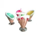 Fiberglass waterproof outdoor furniture display  Ice cream Chair and Table