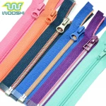 Finished Garment Nylon Zipper With Semi Auto Lock Slider Fashion Pants Nylon Separating Zipper For Sweatshirt