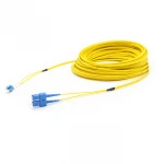 Flat Duplex Patch Cord 5M LC UPC- SC UPC Single Mode 9/125  Yellow LSZH Jumper SM DX Fiber Optic Patch Cord