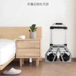Folding Shopping Trailer Mute Portable Pull Rod Luggage Cart Handling Trolley Carton Steel Foldable Single YS Round Carbon Steel