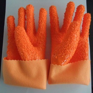 food grade rubber latex crinkle finish shrimp gloves comfortable wear