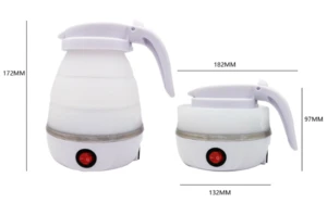 Food grade silicone 304 stainless foldable electric kettle portable kettle for travelling outdoors