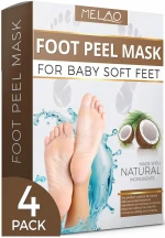 Foot peel mask cruelty free and socks exfoliating paper whitening peet peppermint wholesale MELAO foot dry honey milk wax