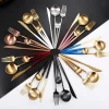 Fork Creative Design PVD Gold Plated Gold Cutlery Set Stainless Steel Flatware Sets