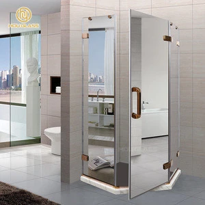 frameless self-cleaning glass shower enclosure mirrored glass shower room