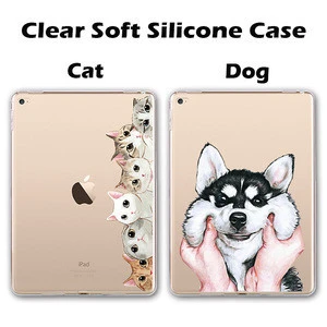 Free Drop ShipNew Soft TPU Silicone Case,Tablet Protective Cover For iPad 9.7 inch,Cute Husky Dog Pattern OEM