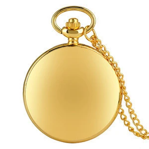 Free Shipping China Compass Modern Gold Pocket Watch with Watch Chain